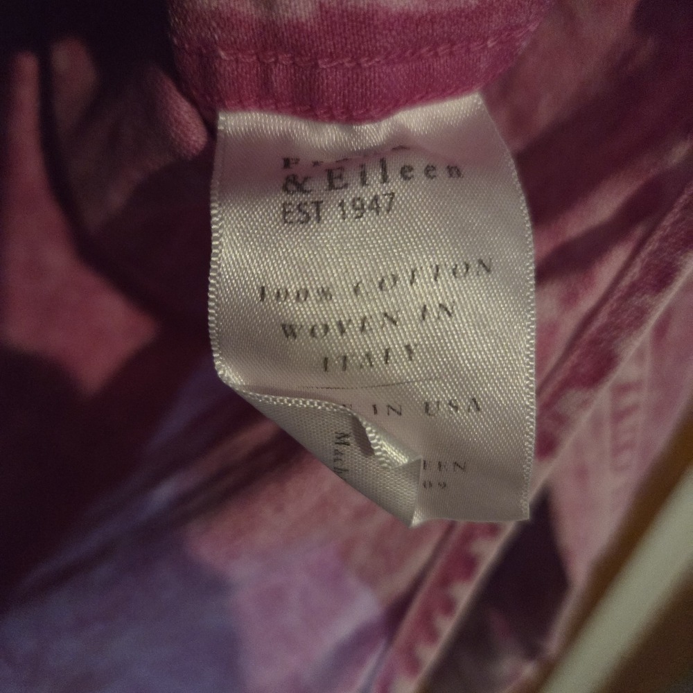 Frank & Eileen Pink Denim Shirt Size S Distressed Hem - Picture 3 of 10